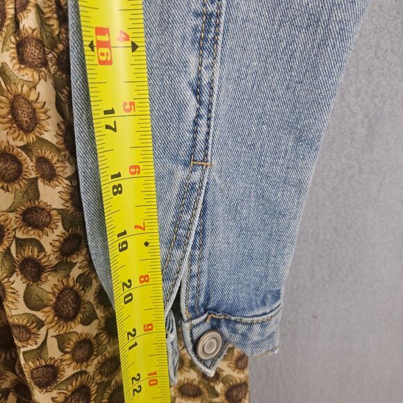 Upcycled Embroidered Denim Jacket with Sunflowers Size Small Cottage - Picture 5 of 7